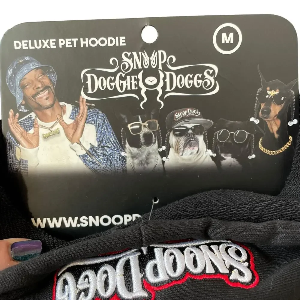 Snoop Doggie Dogg Deluxe Pet Hoodie Off The Chain Medium New Black Gold Costume